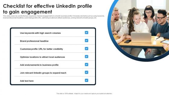 Linkedin Content Strategies Checklist For Effective Linkedin Profile To Gain MKT SS V