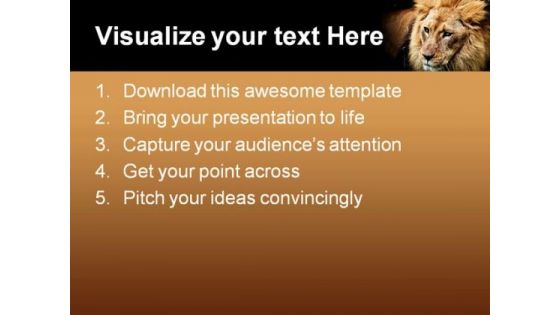 Lion Portrait Animals PowerPoint Templates And PowerPoint Backgrounds 0211