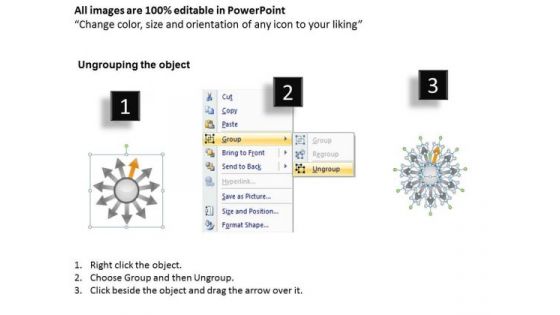 List Of 12 Key Steps Business Diverging Processes Ppt Circular Motion Diagram PowerPoint Slides