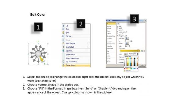 List Of 12 Key Steps Business Diverging Processes Radial PowerPoint Templates