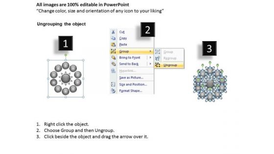 List Of Key Business Diverging Processes Gear Chart PowerPoint Slides