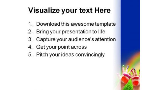 Little Hands Nature PowerPoint Template 0610