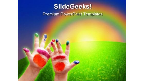 Little Hands Nature PowerPoint Template 0610