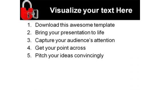 Lock With Key Security PowerPoint Themes And PowerPoint Slides 0211
