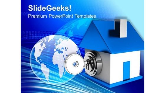 Locked House Security PowerPoint Templates Ppt Backgrounds For Slides 0113