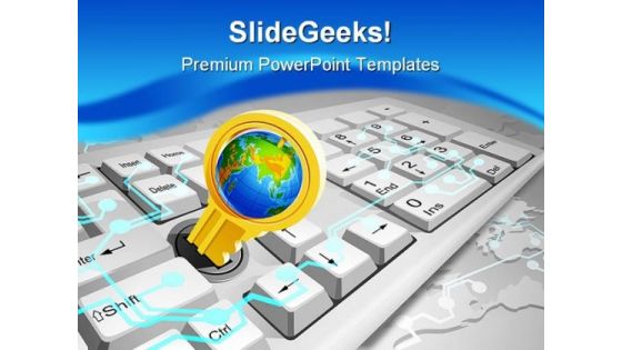 Locked Keyboard Security PowerPoint Templates And PowerPoint Backgrounds 0311