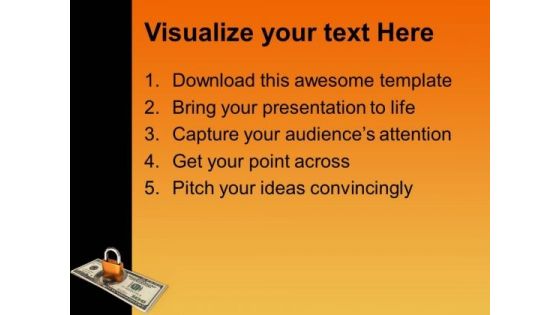 Locked Money Business PowerPoint Templates Ppt Backgrounds For Slides 1212