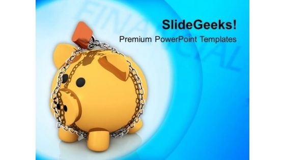 Locked Piggy Bank Security PowerPoint Templates Ppt Backgrounds For Slides 0213