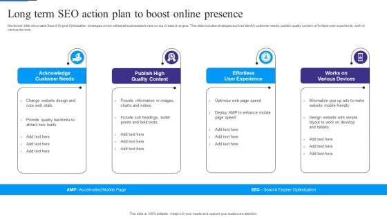 Long Term SEO Action Plan To Boost Online Presence Demonstration Pdf