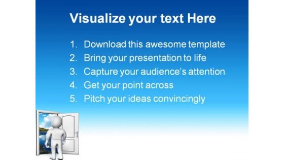 Looking Into The Future Nature PowerPoint Themes And PowerPoint Slides 0411