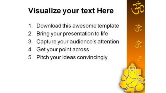 Lord Ganesh Hindu Religion PowerPoint Themes And PowerPoint Slides 0411