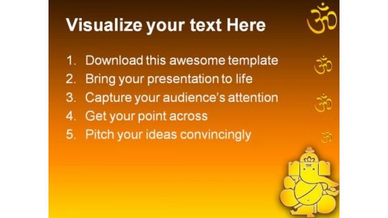 Lord Ganesh Hindu Religion PowerPoint Themes And PowerPoint Slides 0411