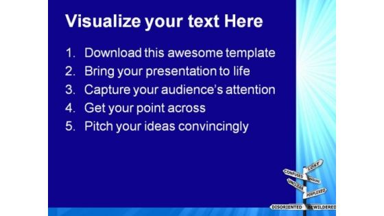 Lost And Confused Signpost Metaphor PowerPoint Templates And PowerPoint Backgrounds 0911