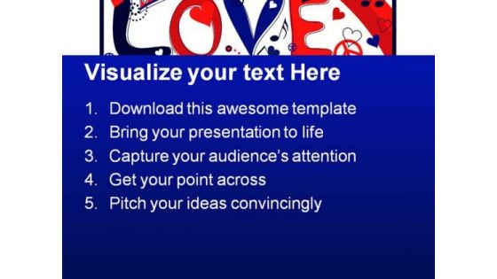 Love Peace And Hearts Symbol PowerPoint Templates And PowerPoint Backgrounds 0711