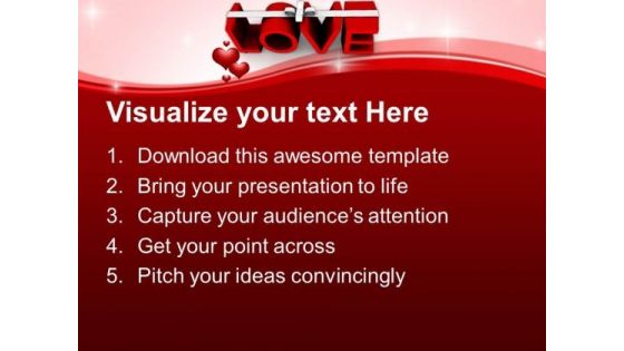 Love With Ribbon Celebration PowerPoint Templates Ppt Backgrounds For Slides 0213