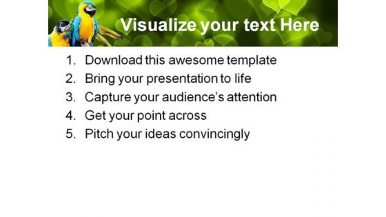 Loving Macaw Animals PowerPoint Templates And PowerPoint Backgrounds 0111