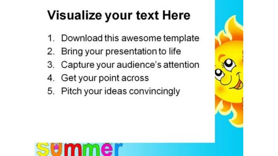 Lurking Sun On Sky Vacation PowerPoint Templates And PowerPoint Backgrounds 0711
