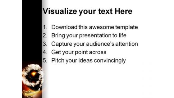 Magic Lamp Metaphor PowerPoint Templates And PowerPoint Backgrounds 0411