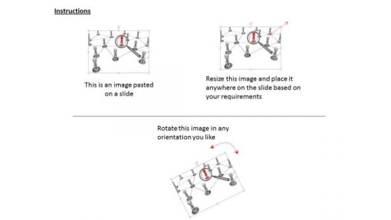 Magnifying Glass On 3d Red Leader PowerPoint Templates