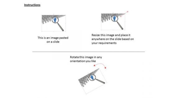 Magnifying Glass On Blue Person PowerPoint Templates