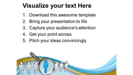 Magnifying Lens On Blue Leader PowerPoint Templates Ppt Backgrounds For Slides 0713