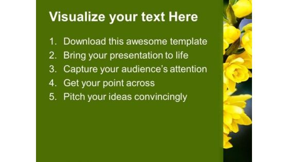 Mahonia Flowers With Black Background PowerPoint Templates Ppt Backgrounds For Slides 0613