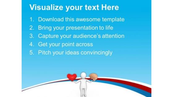 Make A Balance With Heart And Brain Health PowerPoint Templates Ppt Backgrounds For Slides 0713