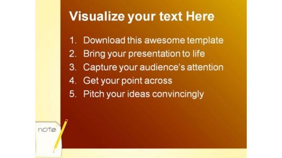 Making A Note Business PowerPoint Templates And PowerPoint Backgrounds 0711