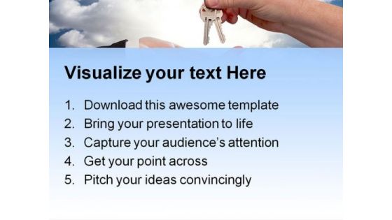 Male Handing Keys To Female Success PowerPoint Templates And PowerPoint Backgrounds 0311