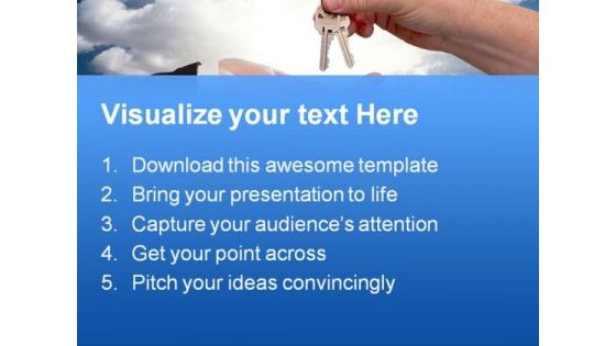Male Handing Keys To Female Success PowerPoint Templates And PowerPoint Backgrounds 0311