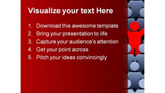 Man Among Crowd Of People Leadership PowerPoint Templates And PowerPoint Backgrounds 0611