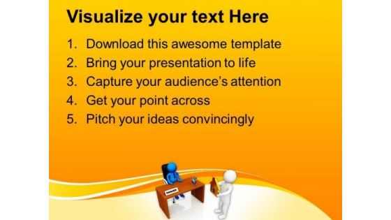 Man Asking For Home Loan PowerPoint Templates Ppt Backgrounds For Slides 0713