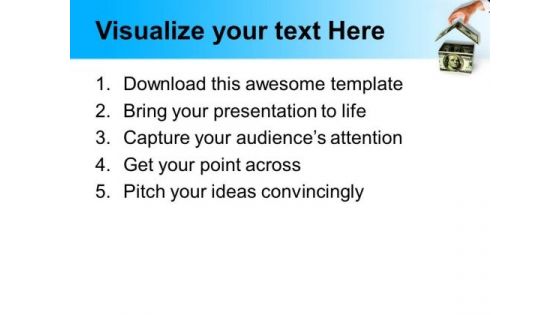 Man Builds A House From Dollars Estate PowerPoint Templates And PowerPoint Themes 1012