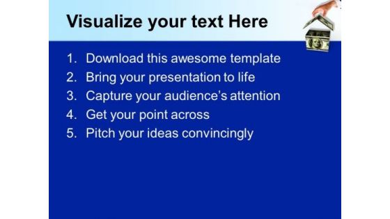 Man Builds A House From Dollars Estate PowerPoint Templates And PowerPoint Themes 1012