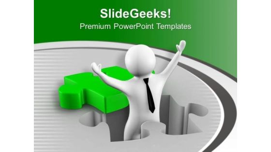 Man Celebrating Success With Open Hands PowerPoint Templates Ppt Backgrounds For Slides 0713