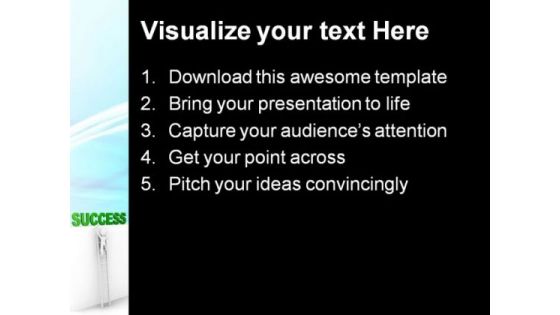 Man Climbs On Ladder Success PowerPoint Themes And PowerPoint Slides 0811