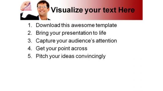 Man Drawing A Graph Marketing PowerPoint Themes And PowerPoint Slides 0511