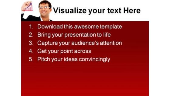 Man Drawing A Graph Marketing PowerPoint Themes And PowerPoint Slides 0511