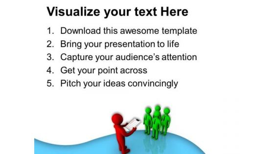 Man Explaining Duties To His Team PowerPoint Templates Ppt Backgrounds For Slides 0713