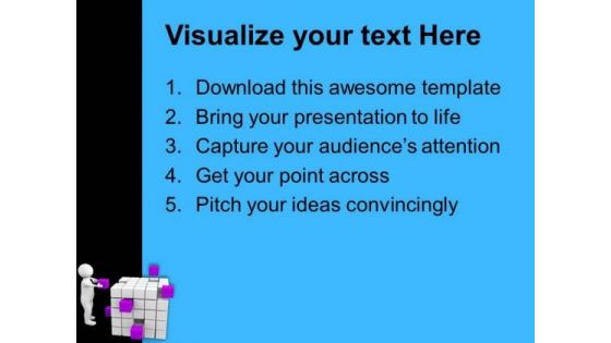 Man Fixing Pink Box PowerPoint Templates Ppt Backgrounds For Slides 0713