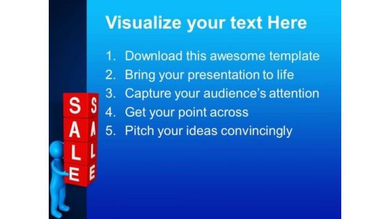 Man Holding Sale Cubes PowerPoint Templates Ppt Backgrounds For Slides 0713