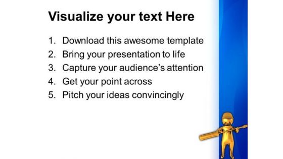 Man Holding Screw Driver PowerPoint Templates Ppt Backgrounds For Slides 0813