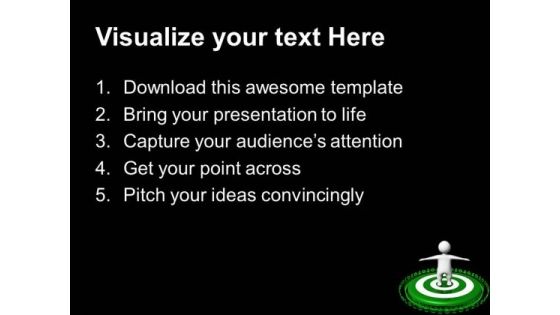 Man On Green Target Business PowerPoint Templates And PowerPoint Themes 0712