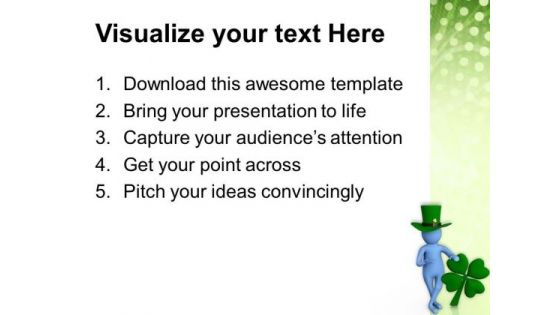 Man Presenting Symbols Of St Patricks Day PowerPoint Templates Ppt Backgrounds For Slides 0313