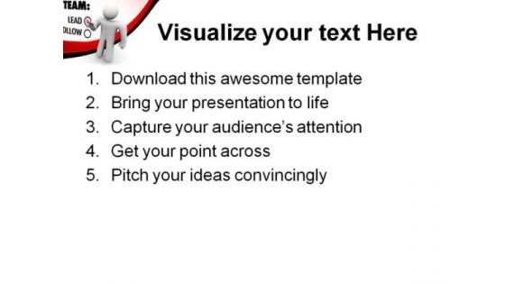 Man Presses Button Leadership PowerPoint Themes And PowerPoint Slides 0811