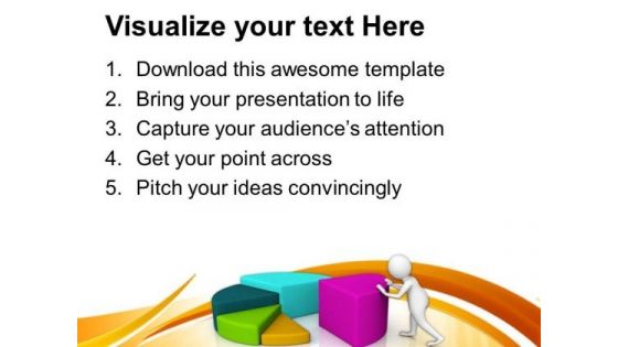 Man Push Pie Chart Steps To Growth PowerPoint Templates Ppt Backgrounds For Slides 0813