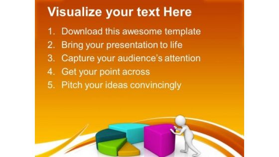 Man Push Pie Chart Steps To Growth PowerPoint Templates Ppt Backgrounds For Slides 0813