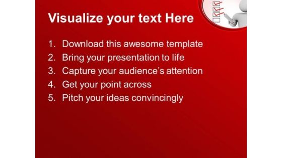 Man Puts Tick Marks People PowerPoint Templates And PowerPoint Themes 0712