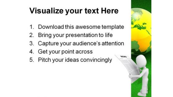 Man Reading The News People PowerPoint Themes And PowerPoint Slides 0411