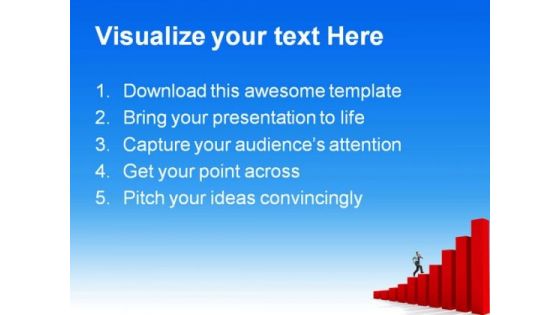 Man Run Up On Graph Business PowerPoint Templates And PowerPoint Backgrounds 0511